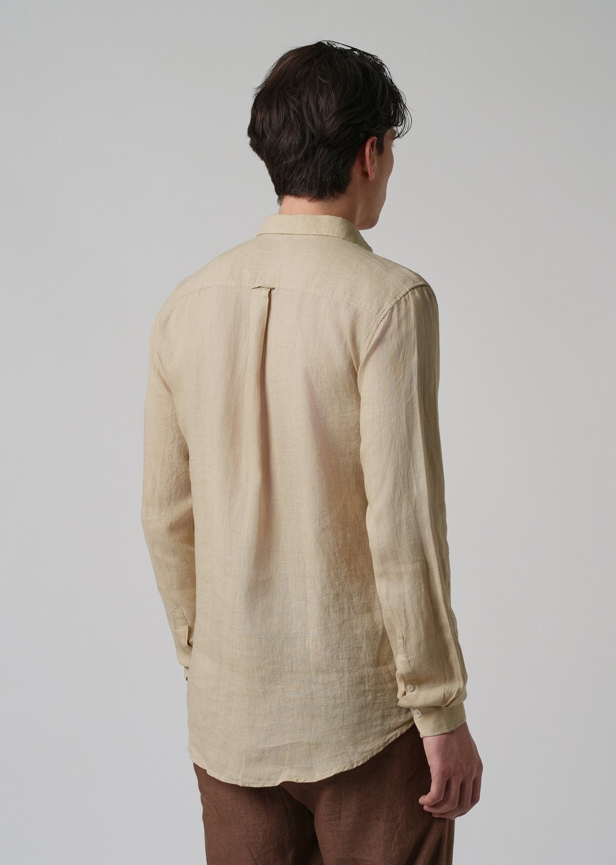 100% Pure Oak Beige Linen Shirt