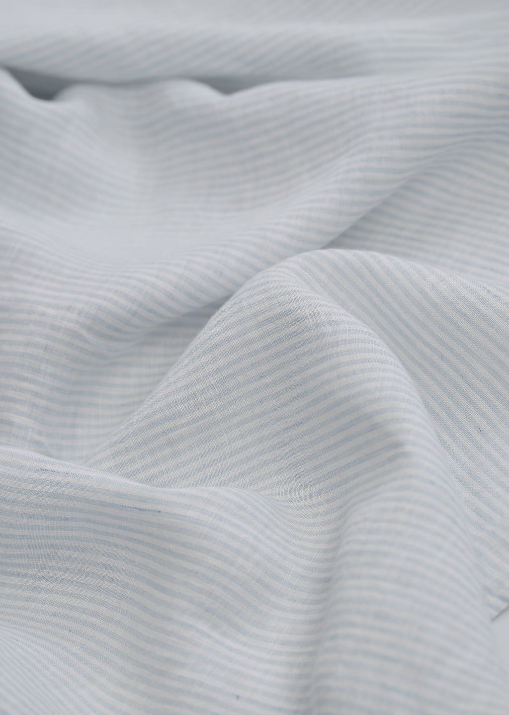 100% Linen Light Blue Self-Stripe Shirt