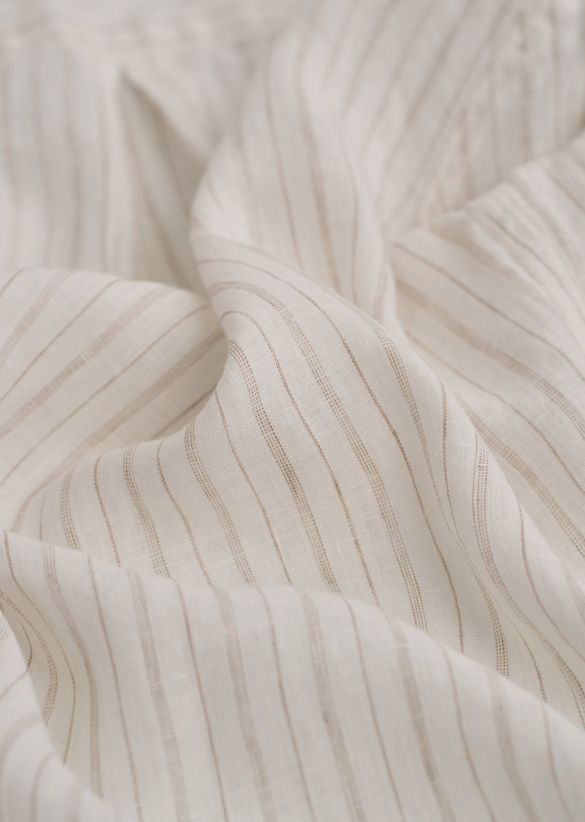 100% Linen Off-White Dual Stripe Shirt