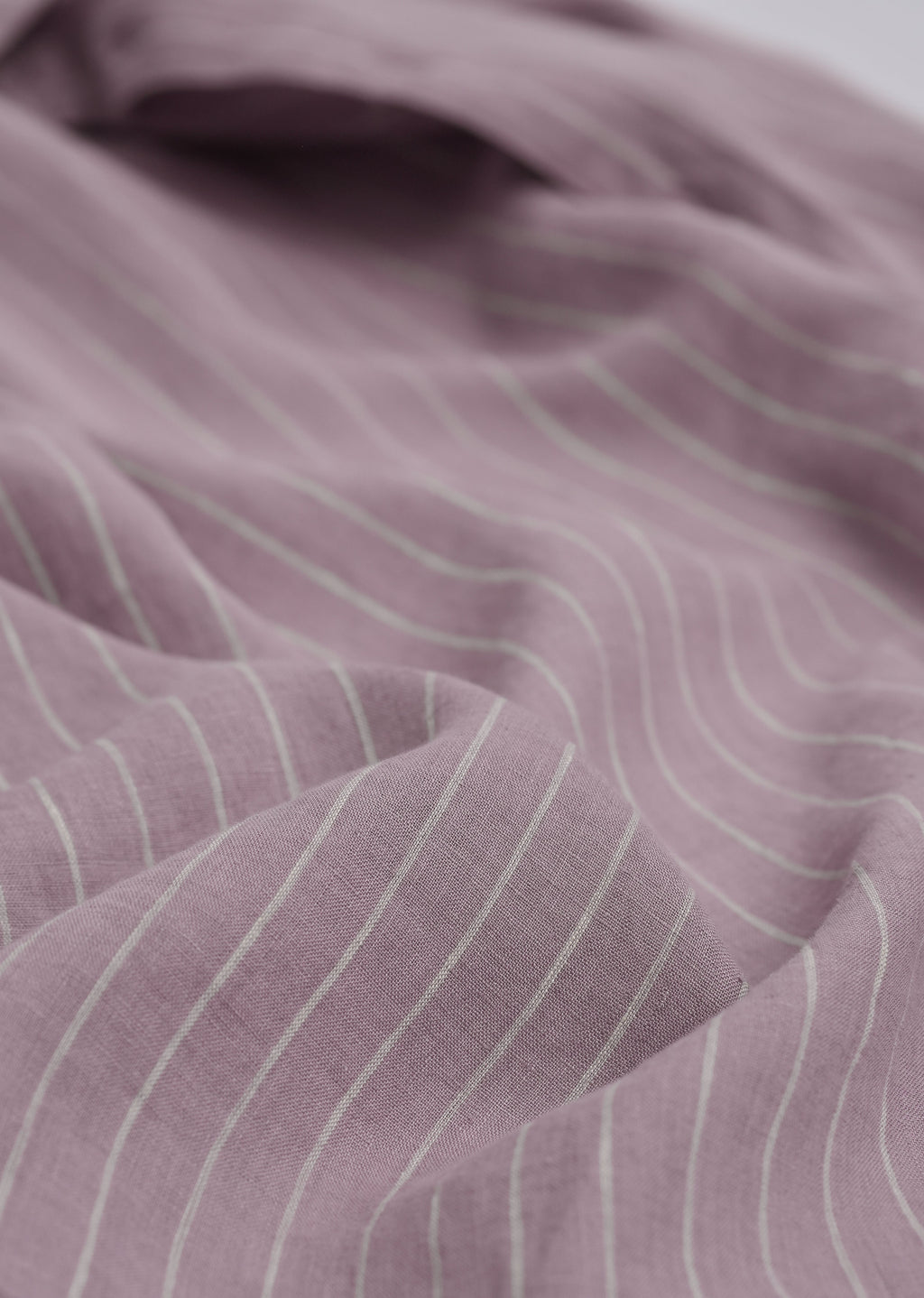 100% Linen Purple Vertical Stripe Shirt