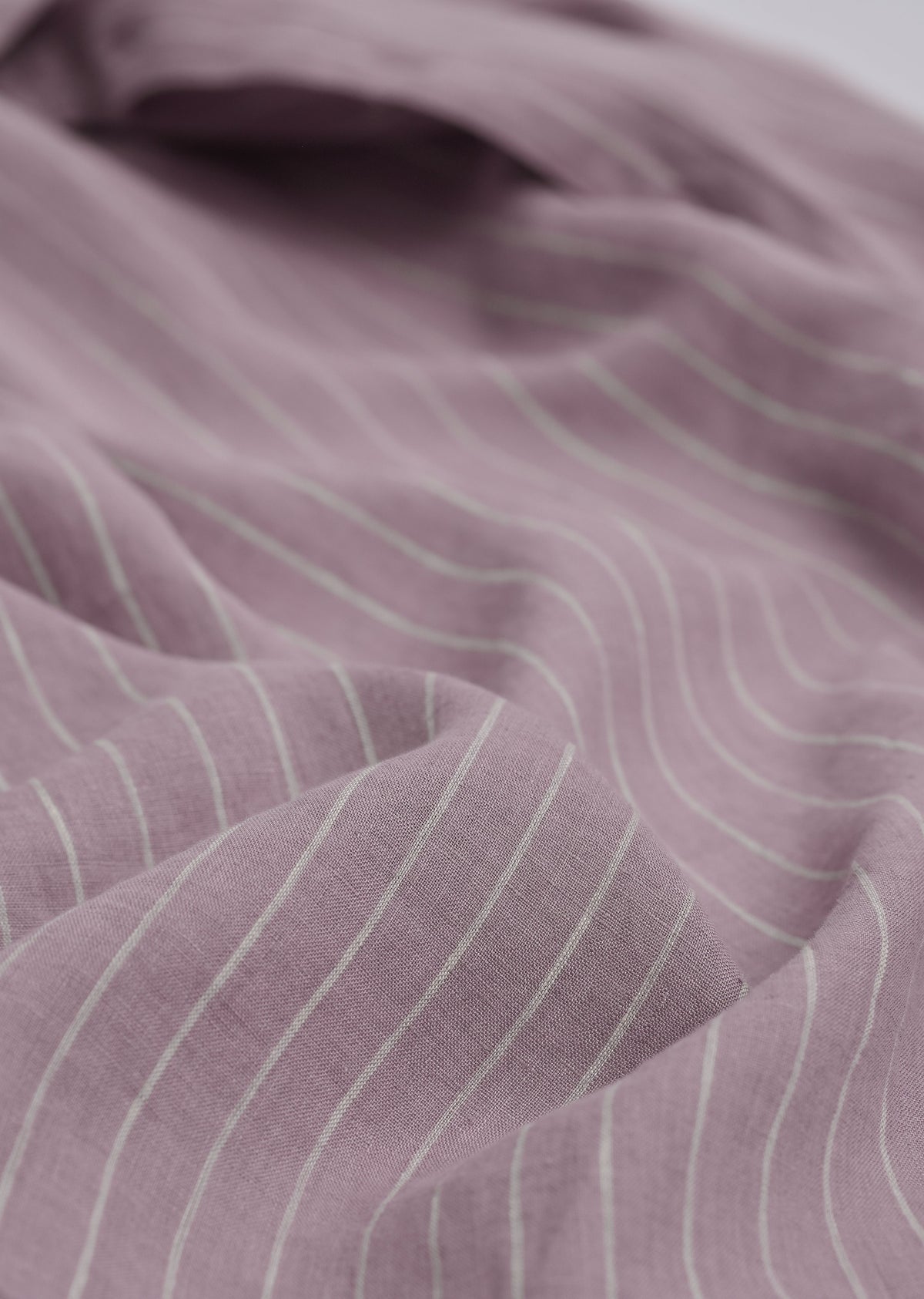 100% Linen Purple Vertical Stripe Shirt