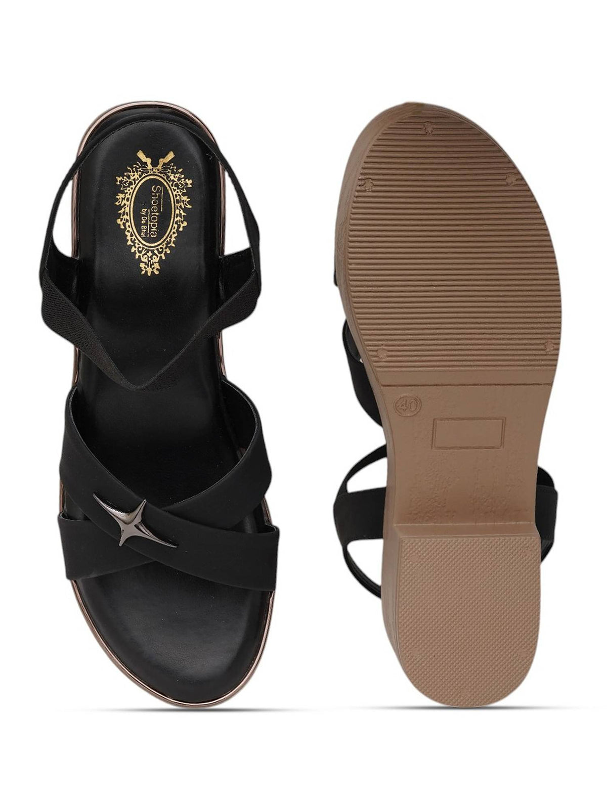 Elegant Black Heeled Sandals for Women | H78 - view 5
