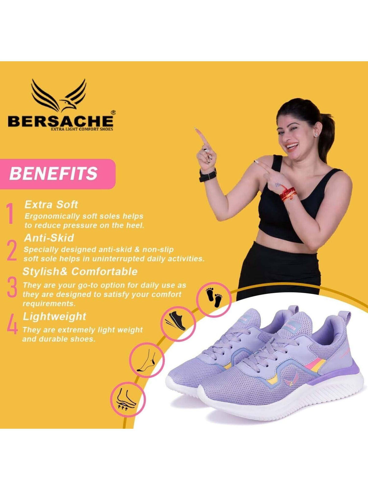 Premium Sports Trending Running Purple Shoes for Women's | SH9 - view 3