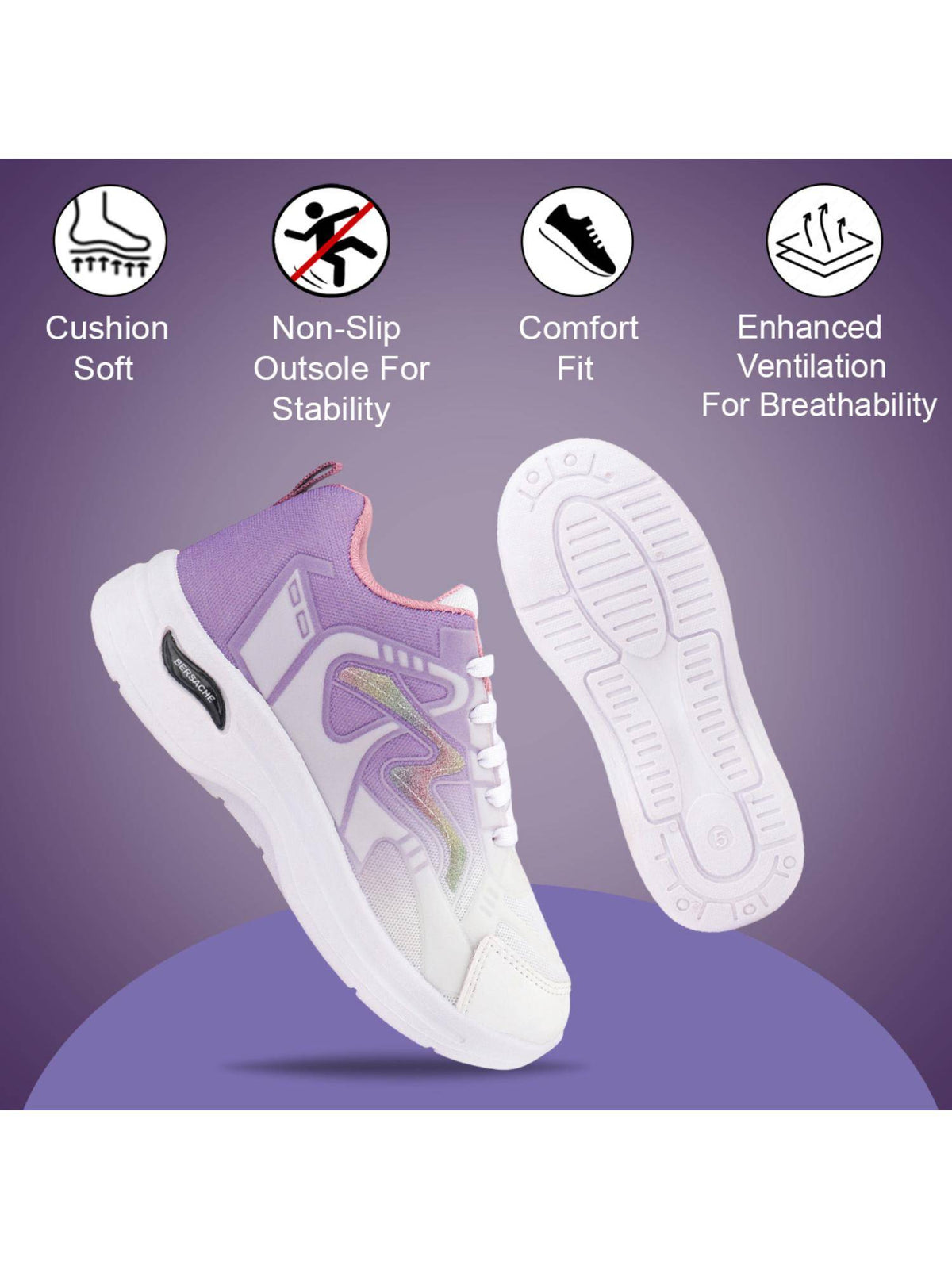 Premium Sports Trending Running Purple Shoes for Women's | SH9 - view 4