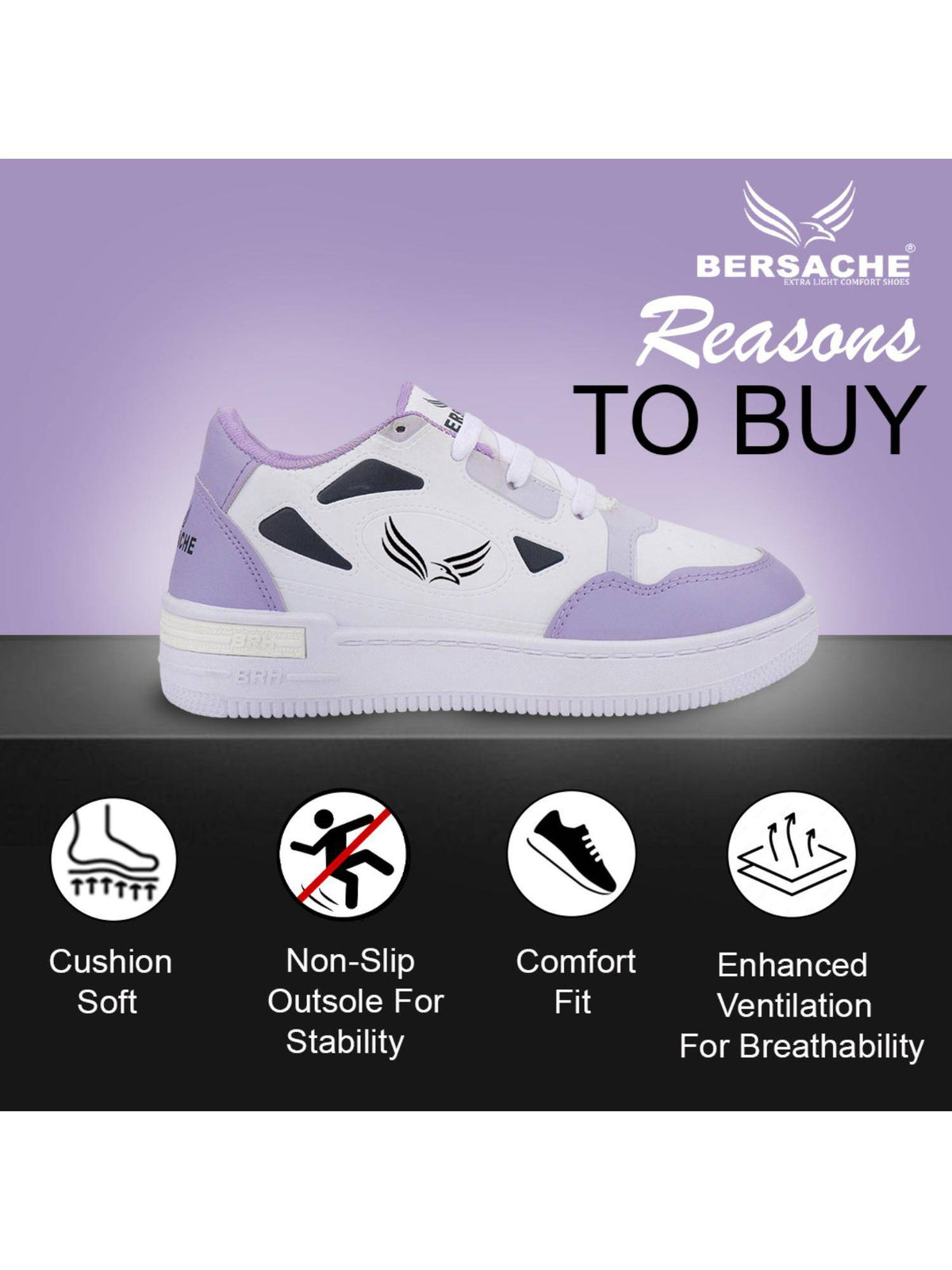 Premium Sports Trending Running Purple Shoes for Women's | SH9 - view 4
