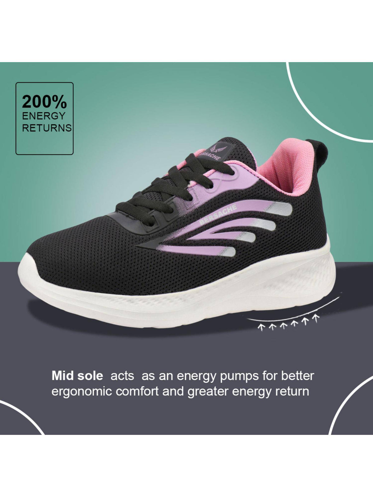 Premium Sports Trending Running Black Shoes for Women's | SH9 - view 4