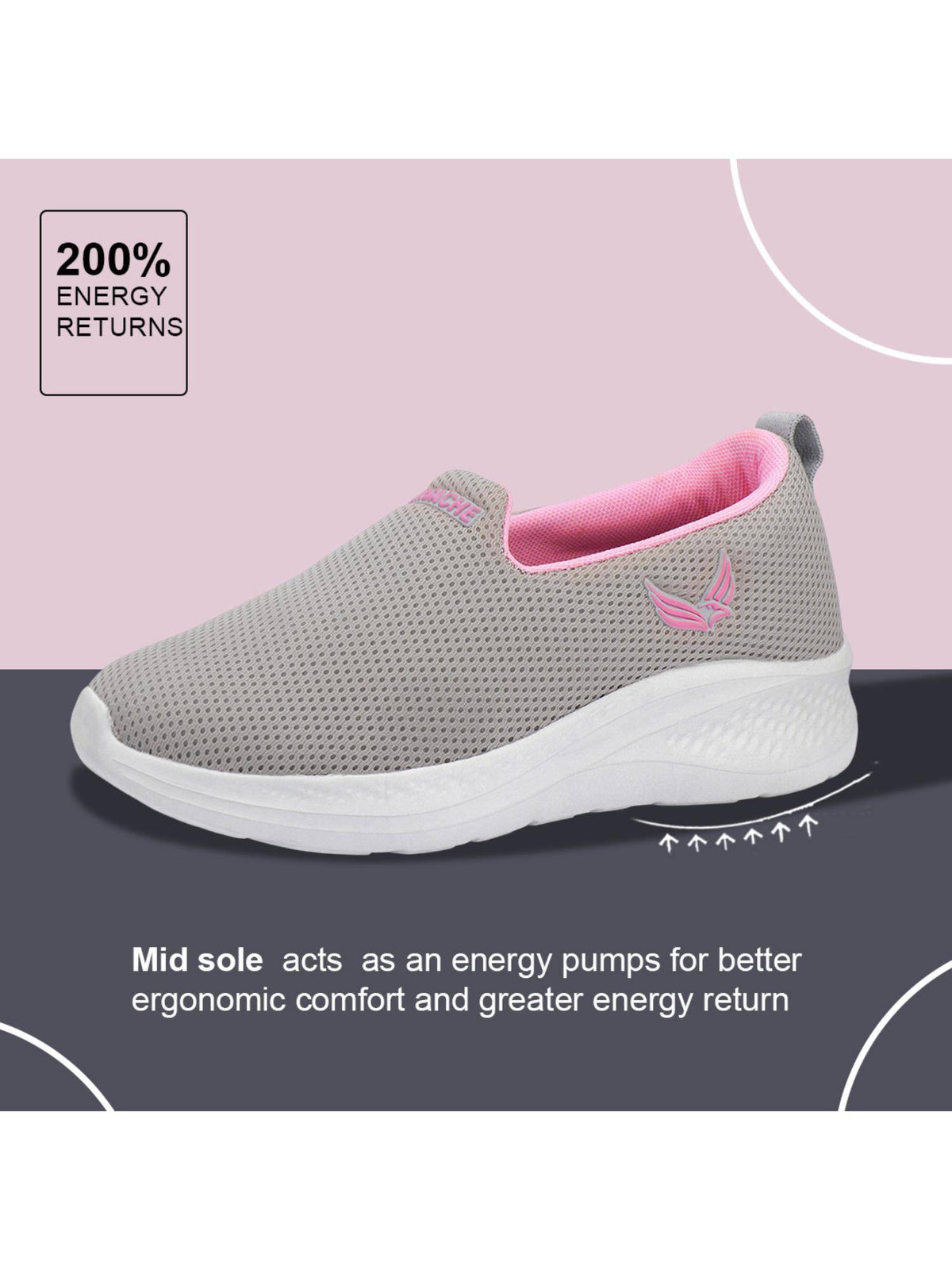 Premium Sports Trending Running Grey Shoes for Women's | SH9 - view 4