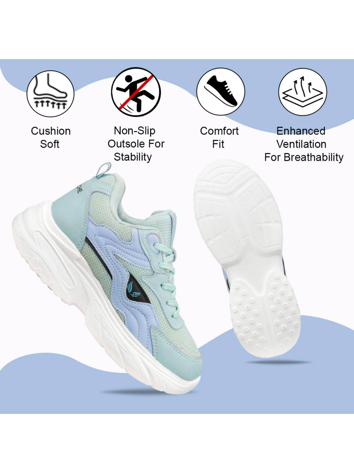 Premium Sports Trending Running Green Shoes for Women's | SH9 - view 2
