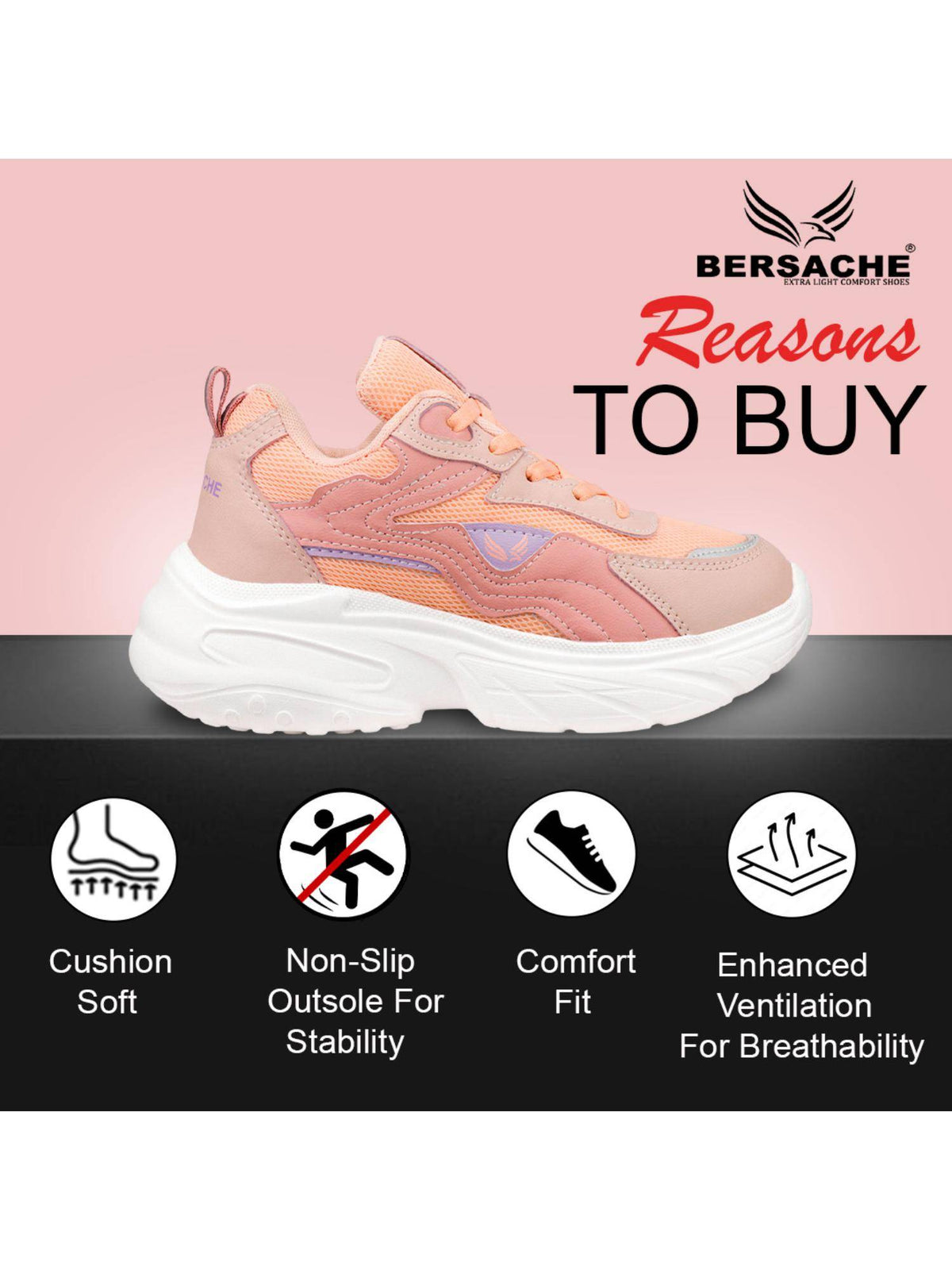 Premium Sports Trending Running Orange Shoes for Women's | SH9 - view 2