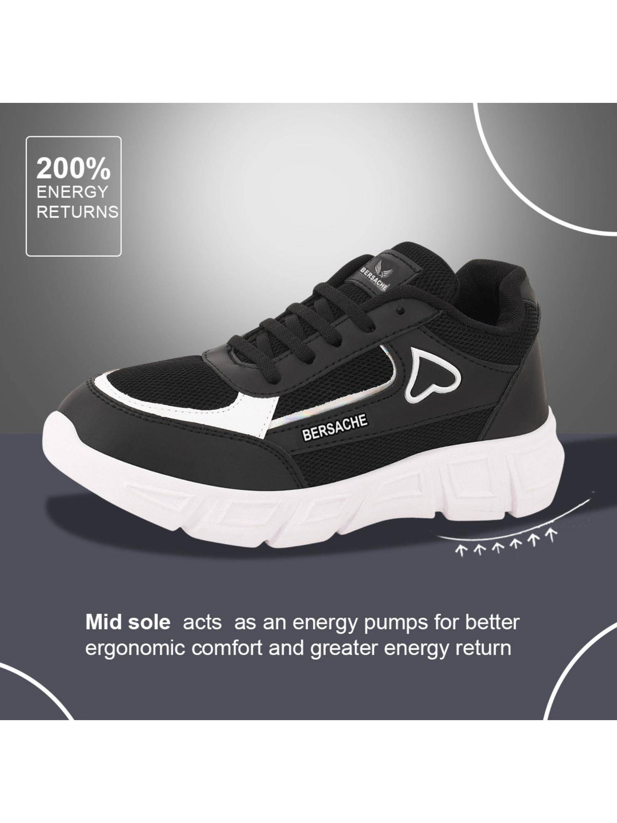 Premium Sports Trending Running Black Shoes for Women's | SH9 - view 4
