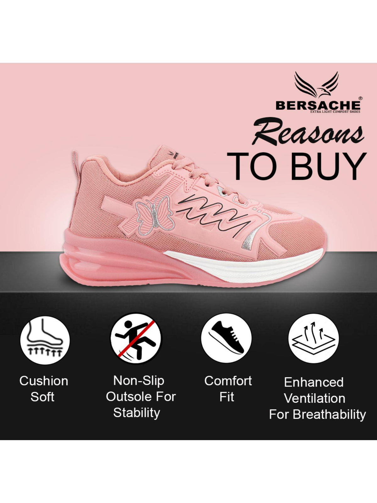 Premium Sports Trending Running Peach Shoes for Women's | SH9 - view 2