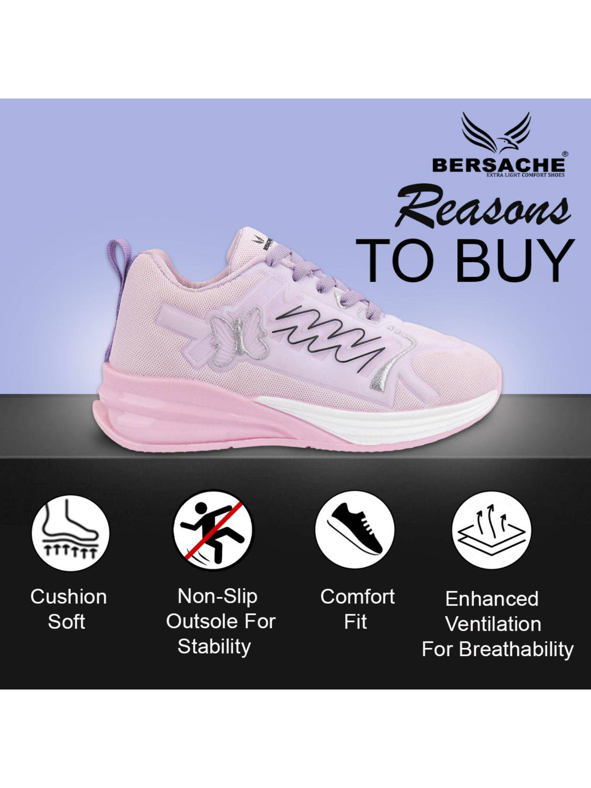 Premium Sports Trending Running Pink Shoes for Women's | SH9 - view 2