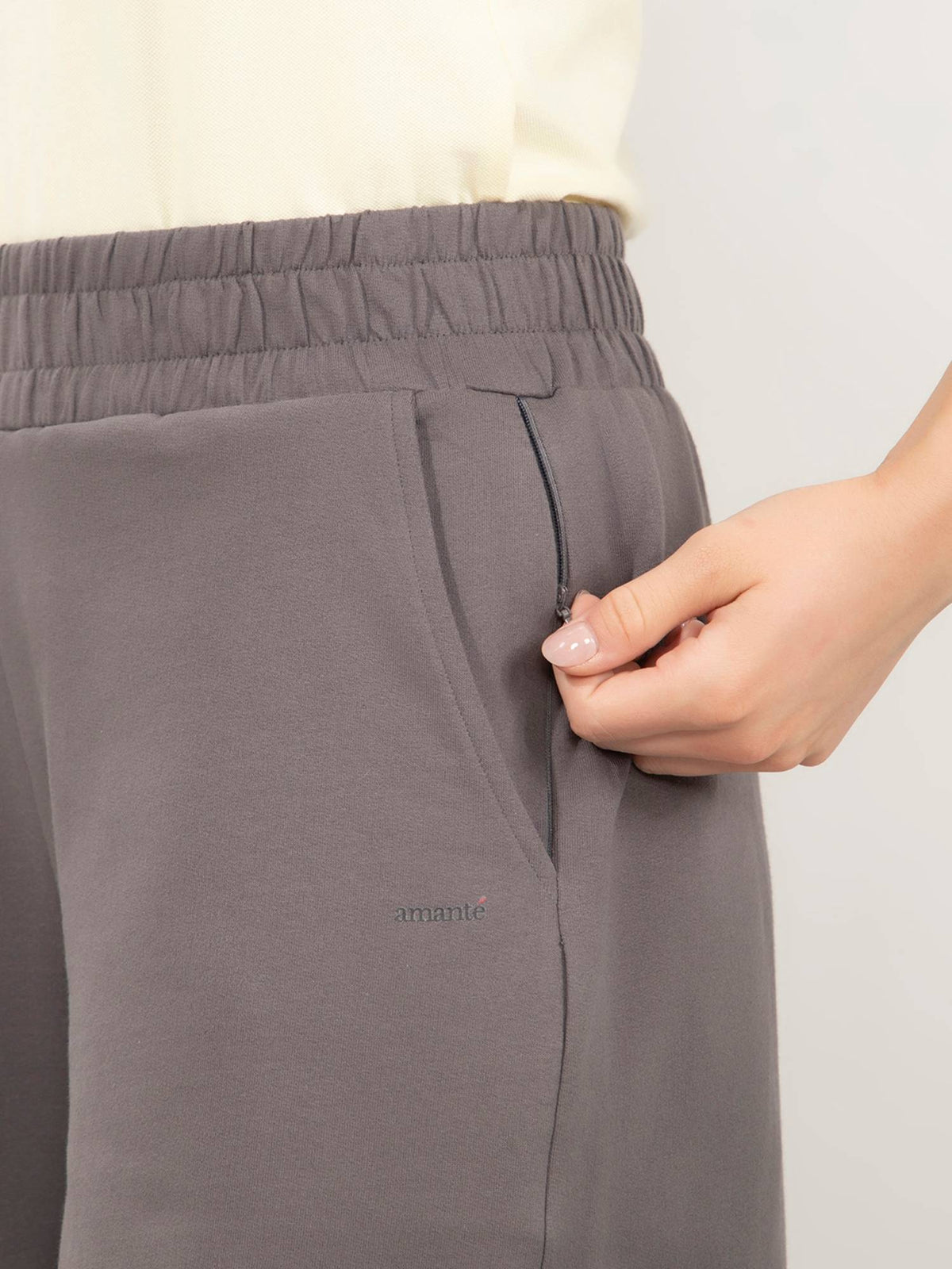 Women Relaxed Fit High Rise Comfort Shorts-Grey - view 5