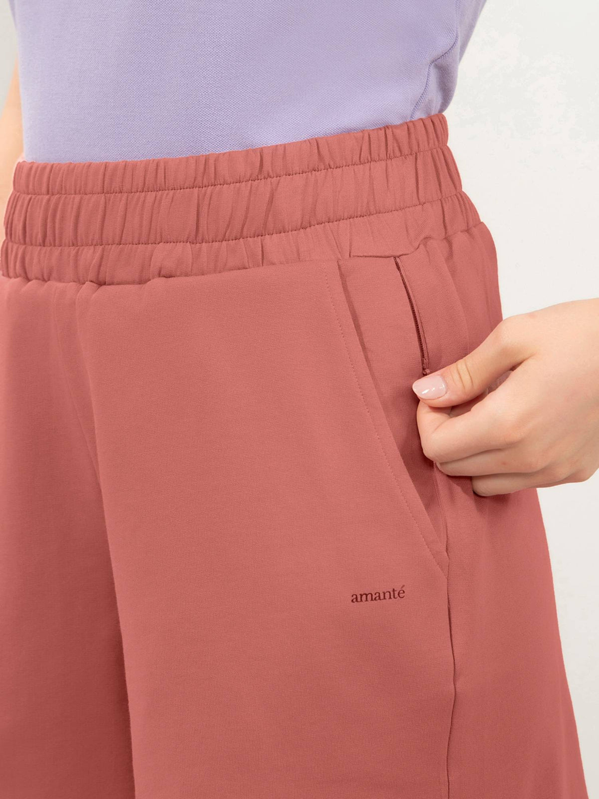 Women Relaxed Fit High Rise Comfort Shorts-Red - view 5
