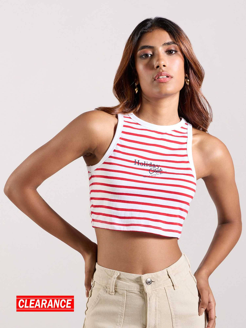 White Graphic Printed Sleeveless Tank Top | TT98 - view 1