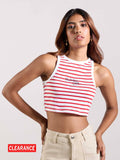 White Graphic Printed Sleeveless Tank Top | TT98 - view 1