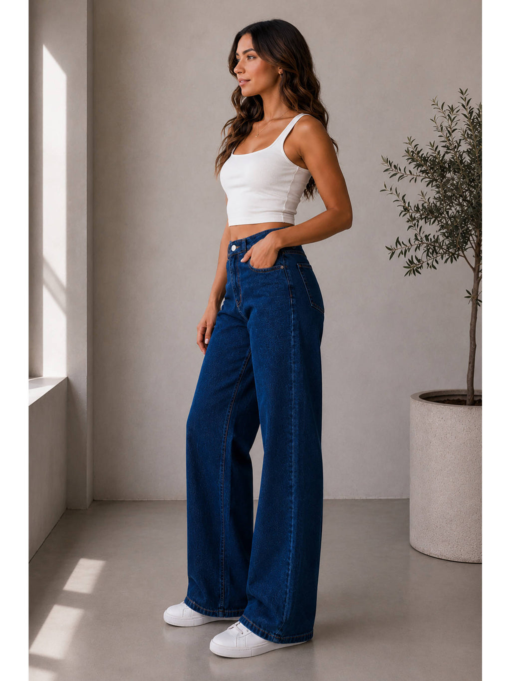 Women Blue Cotton Blend Jeans | BG78 - view 3