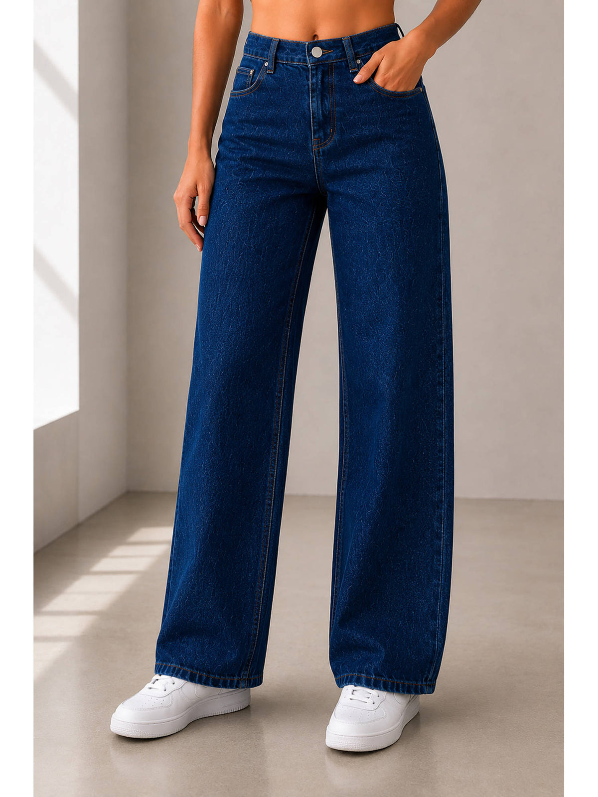 Women Blue Cotton Blend Jeans | BG78 - view 1