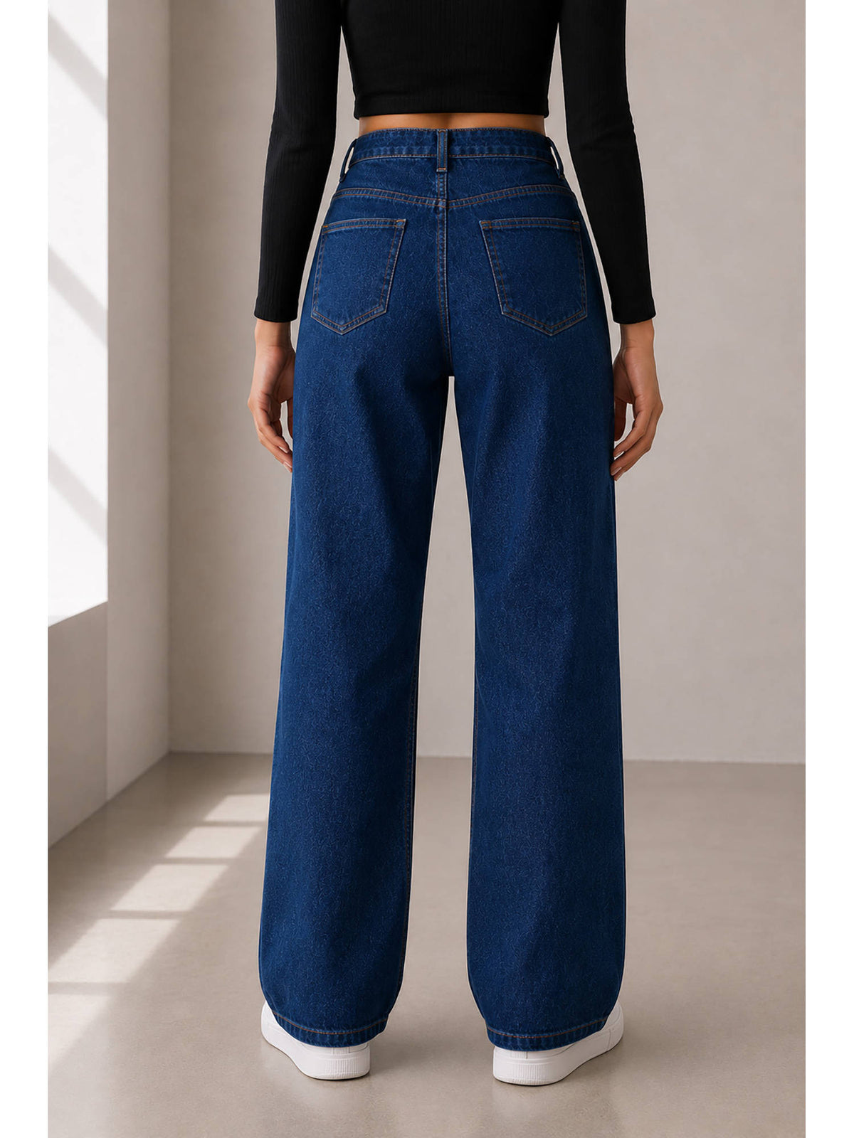 Women Blue Cotton Blend Jeans | ST23 - view 5