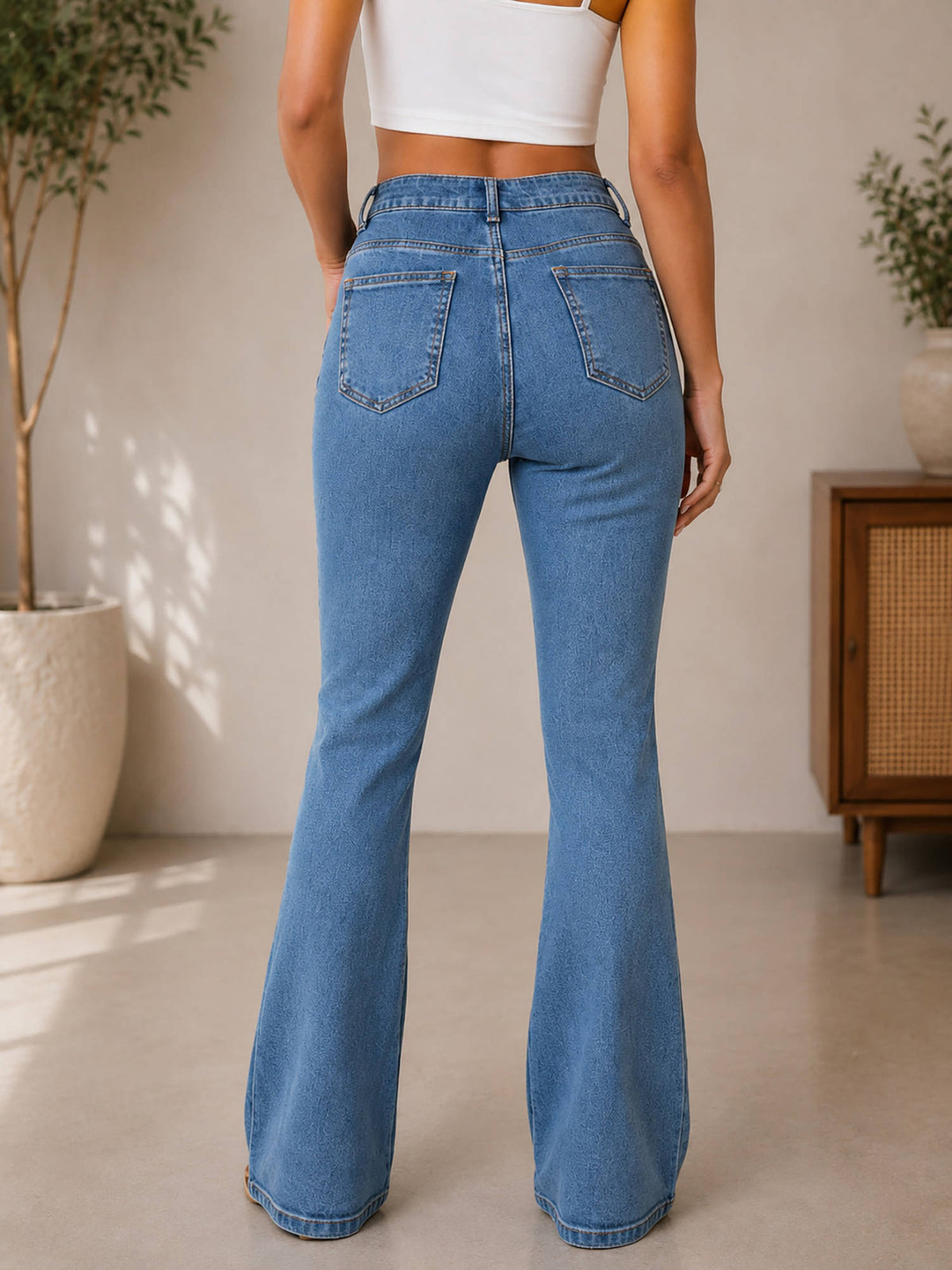 Women Blue Cotton Blend Jeans | BG78 - view 5