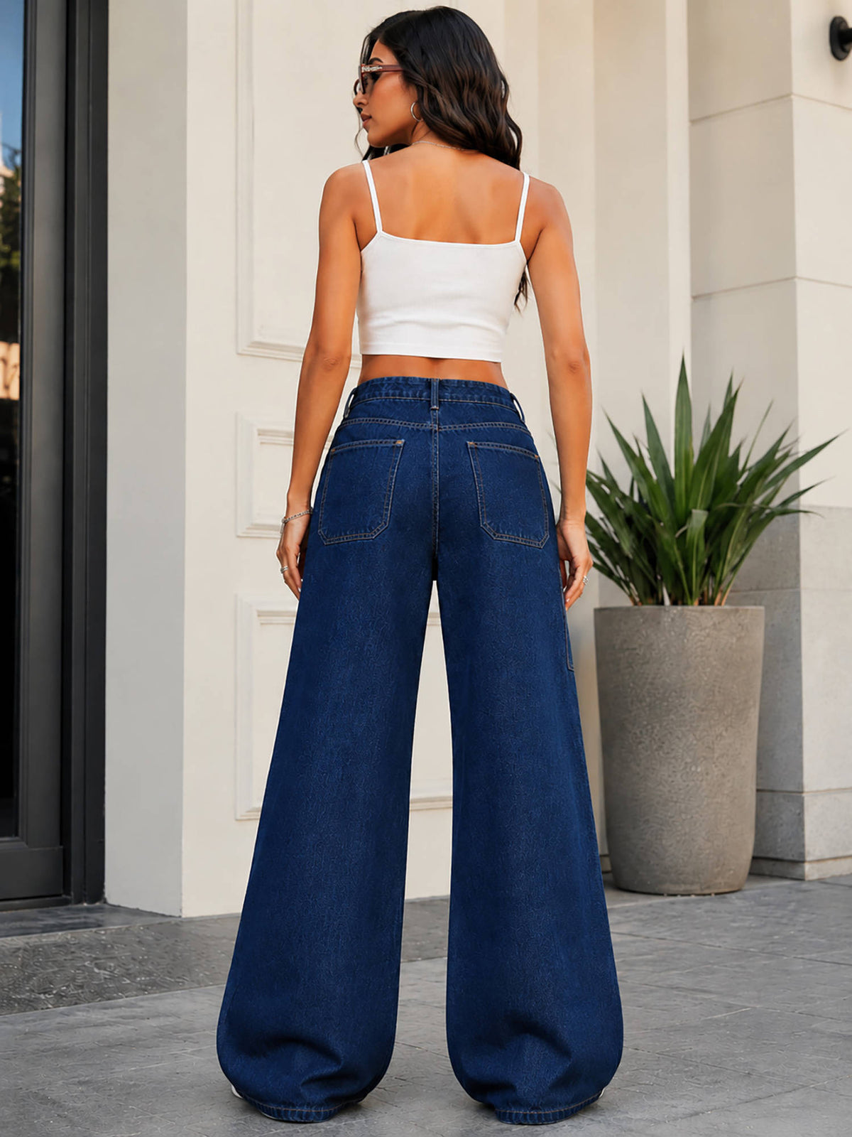 Women Blue Cotton Blend Jeans | ST23 - view 2