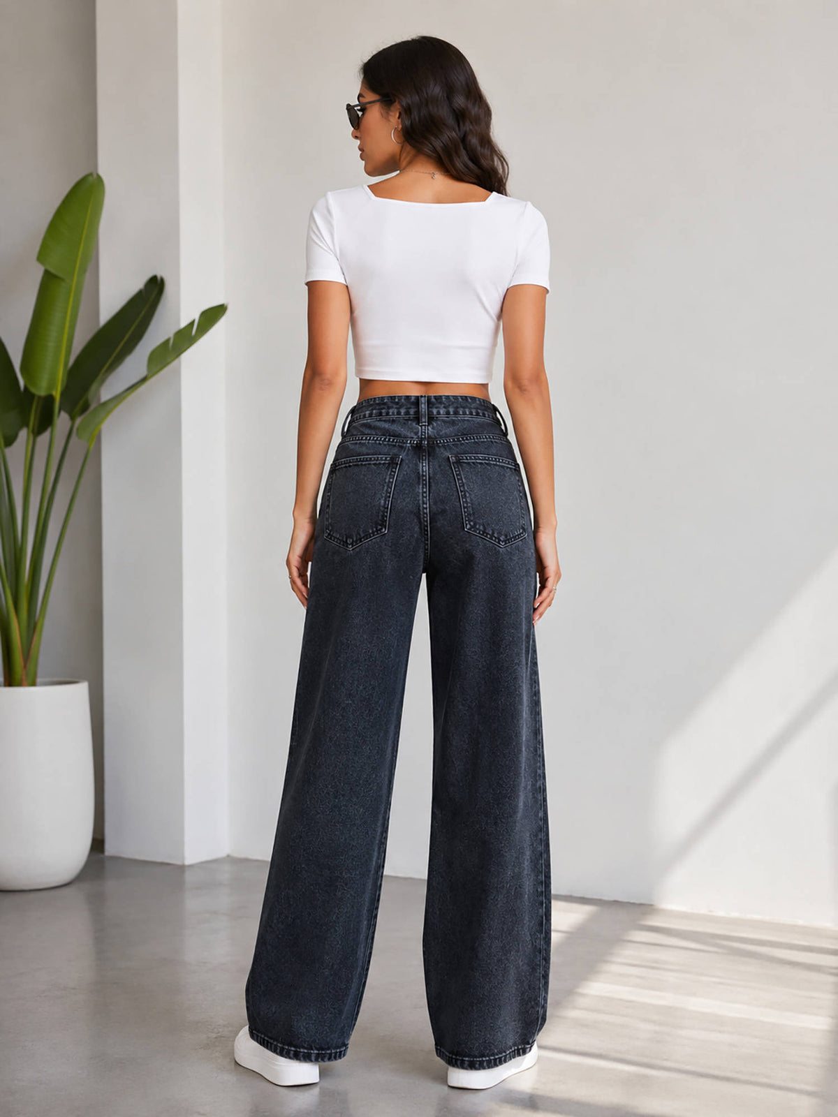 Women Blue Cotton Blend Jeans | ST23 - view 2
