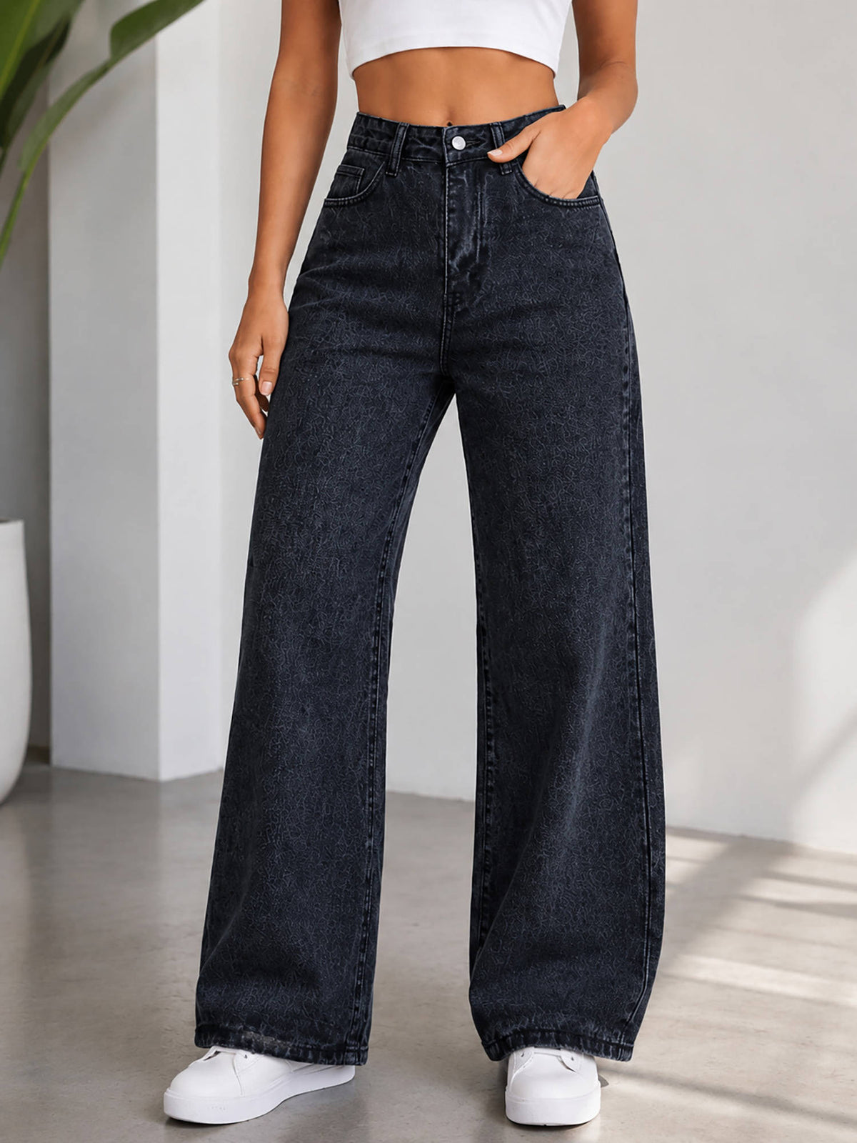 Women Blue Cotton Blend Jeans | ST23 - view 1