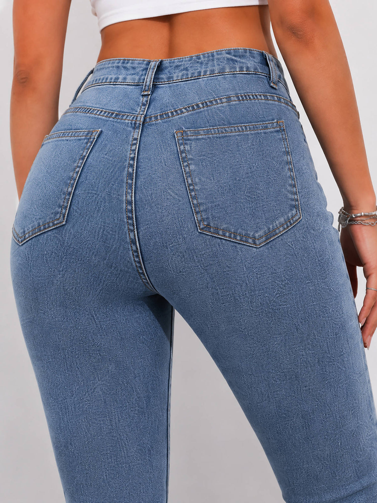 Women Blue Cotton Blend Jeans | BT10 - view 5