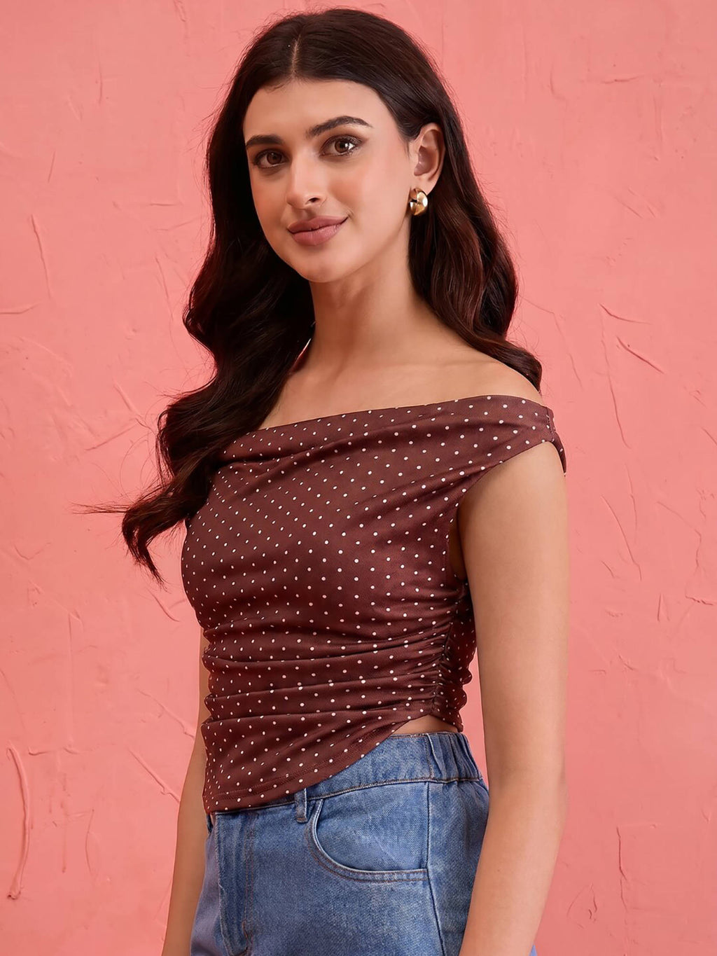 Women Brown Polyester Top | CT61 - view 3