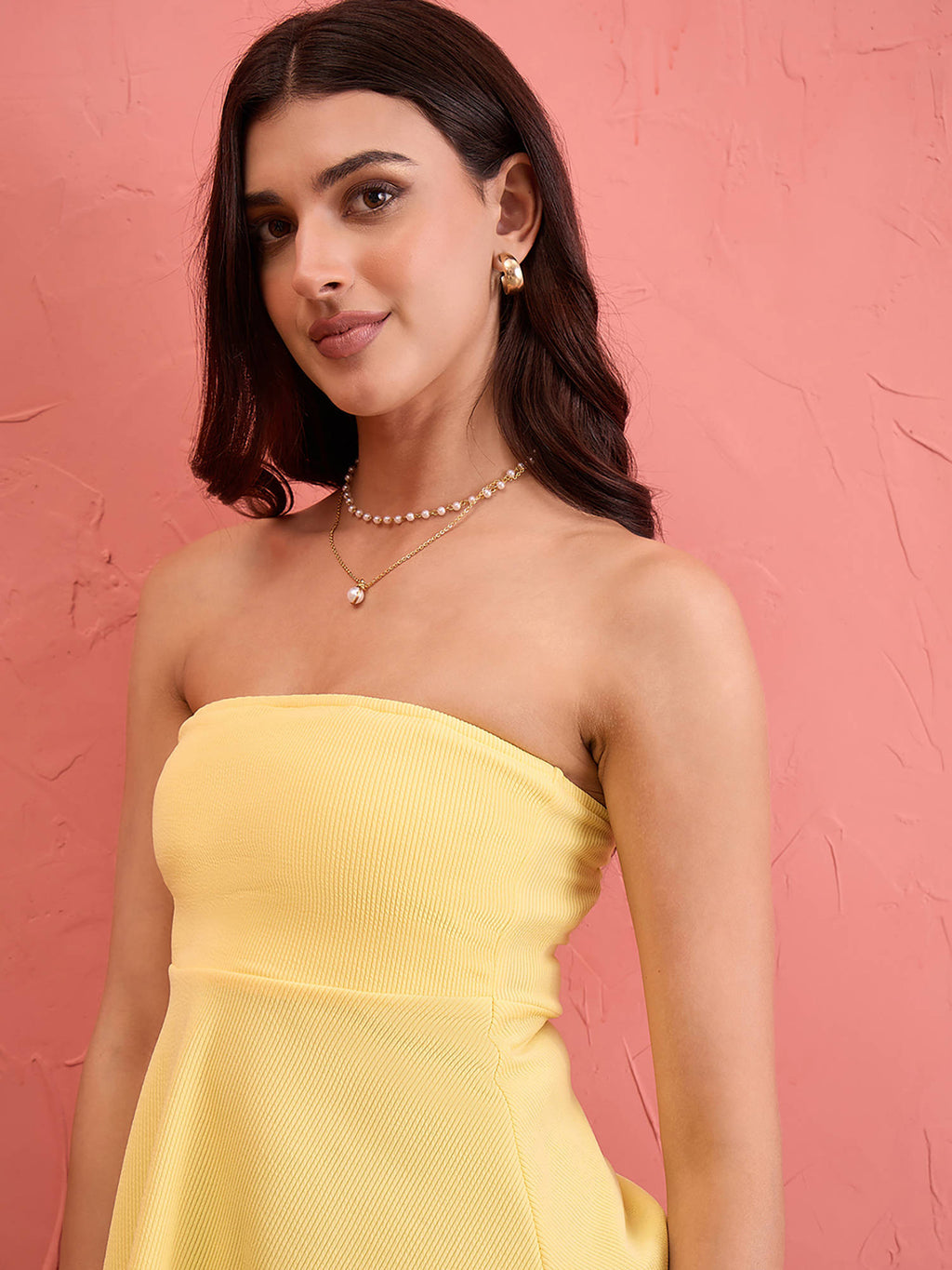 Women Yellow Cotton Blend Top | TT90 - view 5