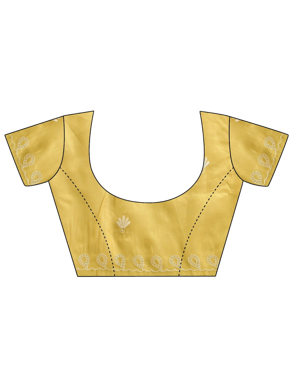 Libas Mustard Floral Embroidered Net Saree