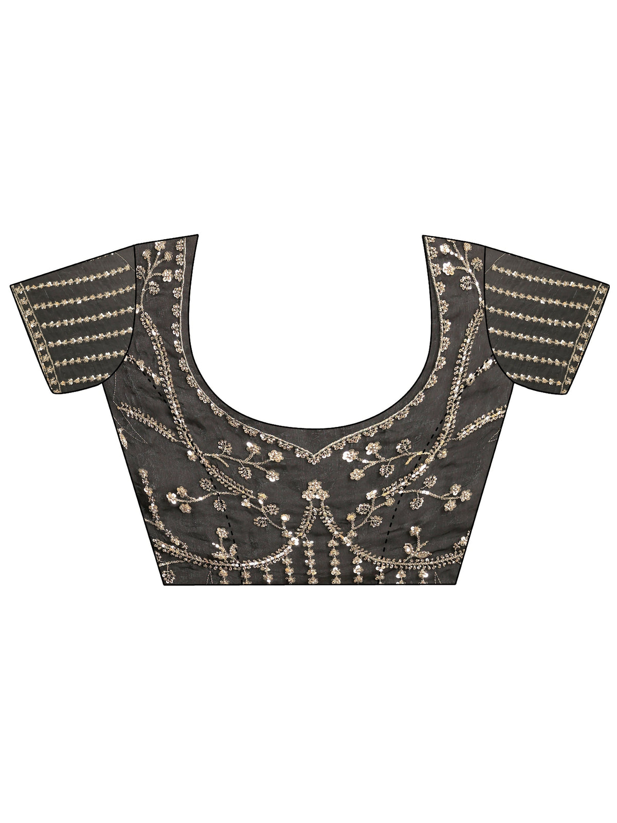 Libas Art Black Embellished Tissue Saree