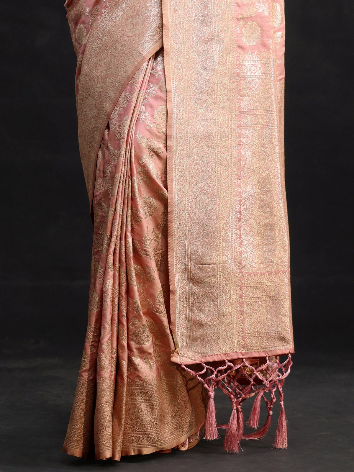 Libas Baby Pink Banarasi Silk Blend Saree S45