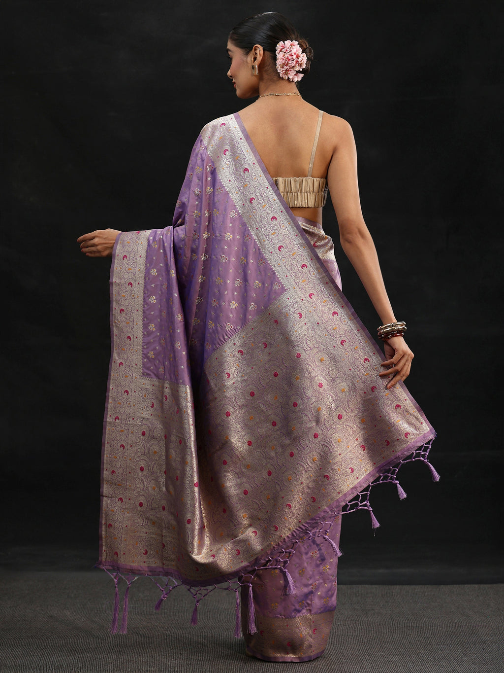 Libas Lavender Banarasi Silk Blend Saree
