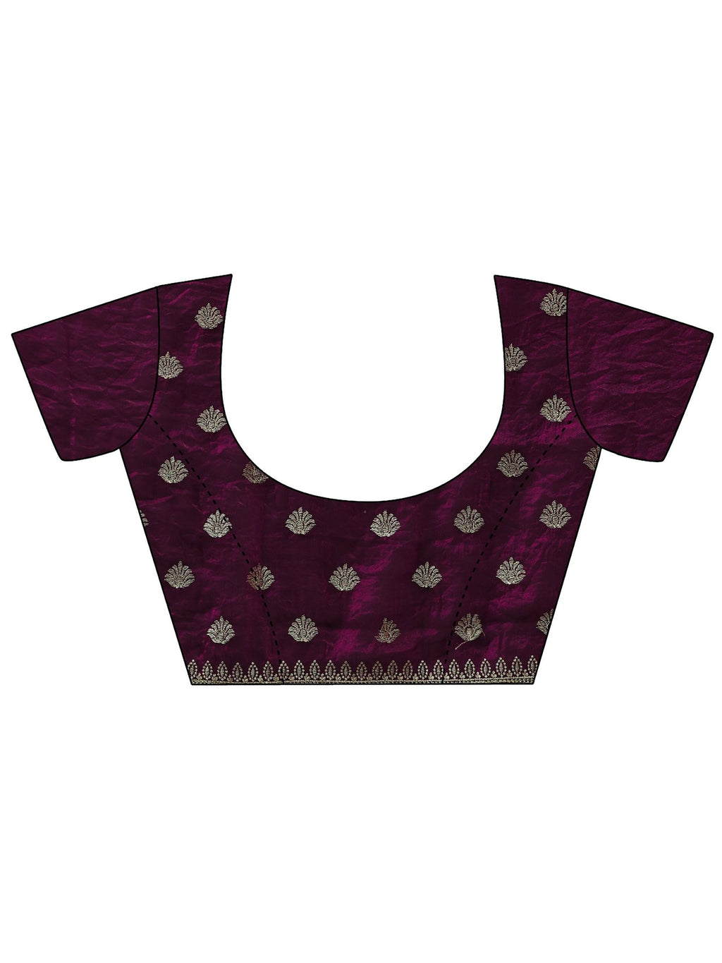 Libas Burgundy Embellished Tissue Saree S45