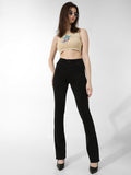 Black High Rise Flared Jeans