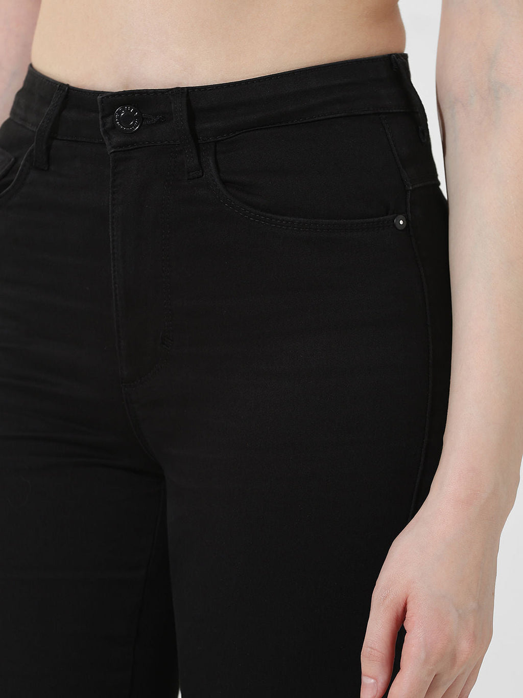 Black High Rise Flared Jeans
