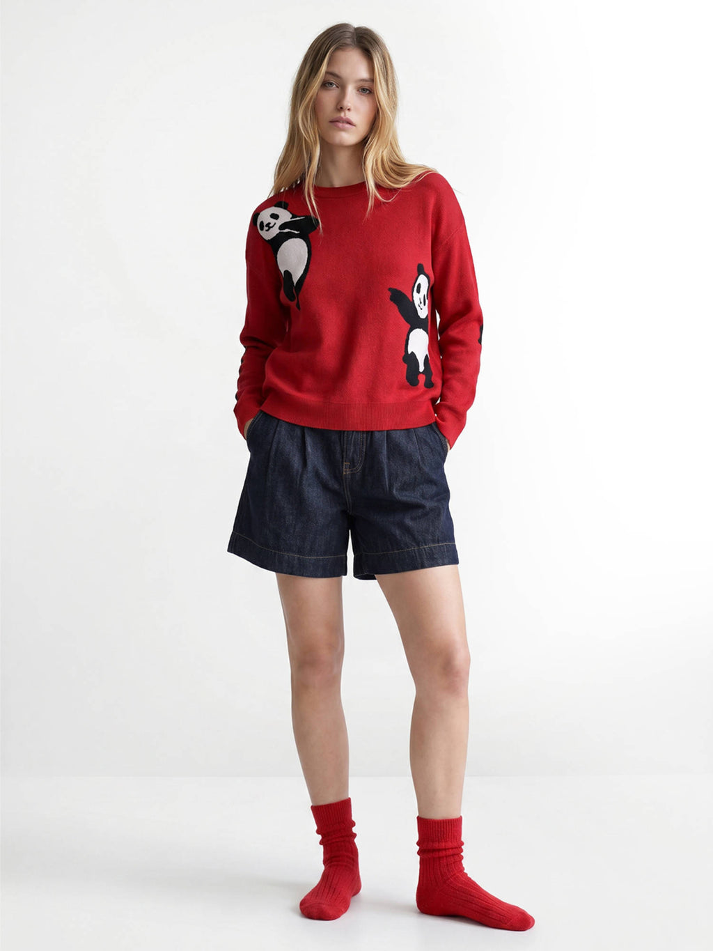 Women's Graphic Print Regular Fit Red Sweatshirt | O24 - view 2