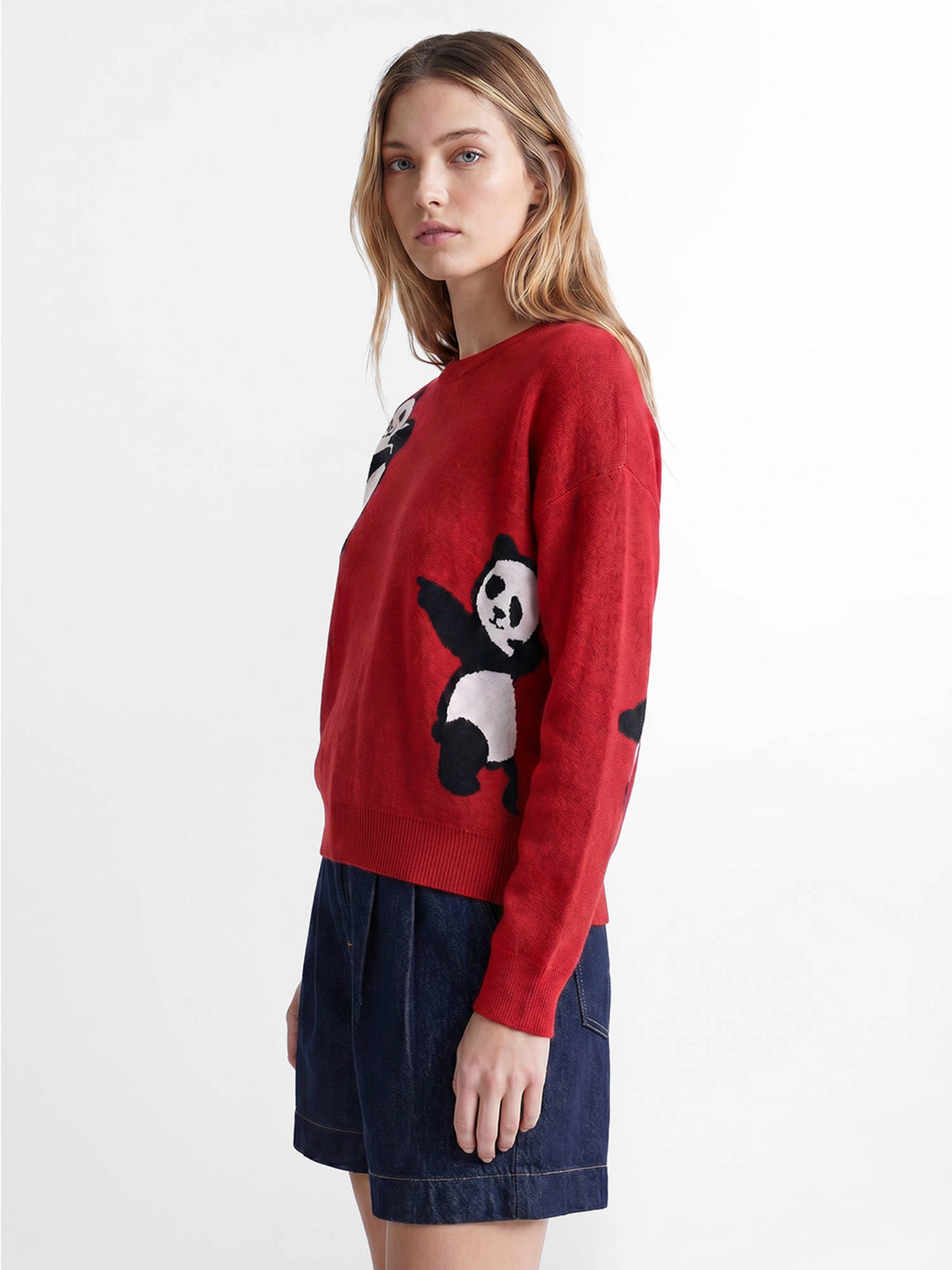 Women's Graphic Print Regular Fit Red Sweatshirt | O24 - view 6