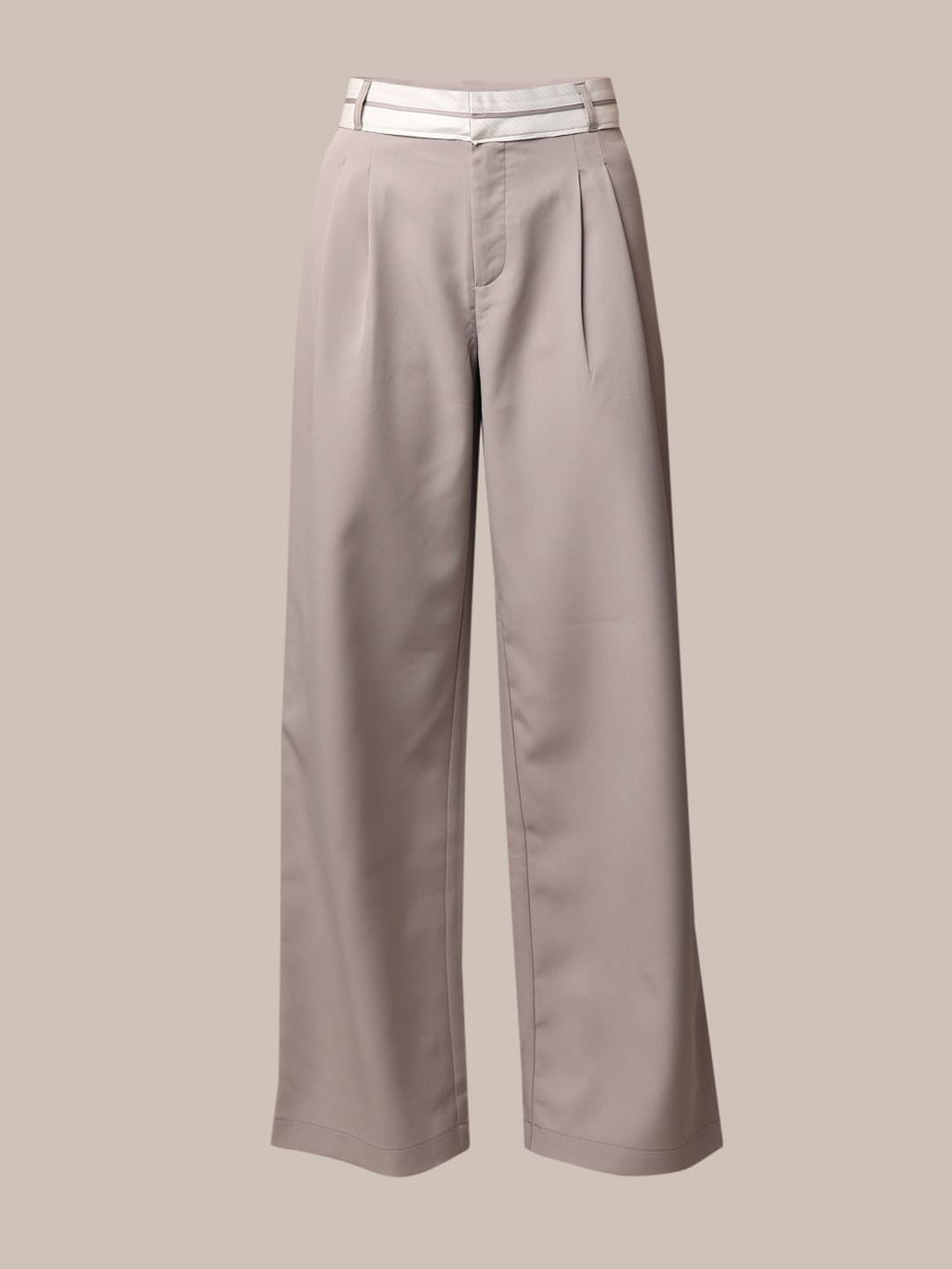 Grey High Rise Tailored Wide Leg Pants