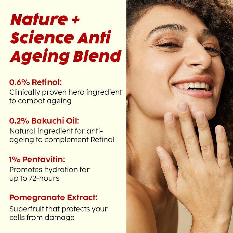 Pomegranate 0.6% Retinol & 0.2% Bakuchi Oil Night Face Serum To Reduce Fine Lines | PL1 - view 3