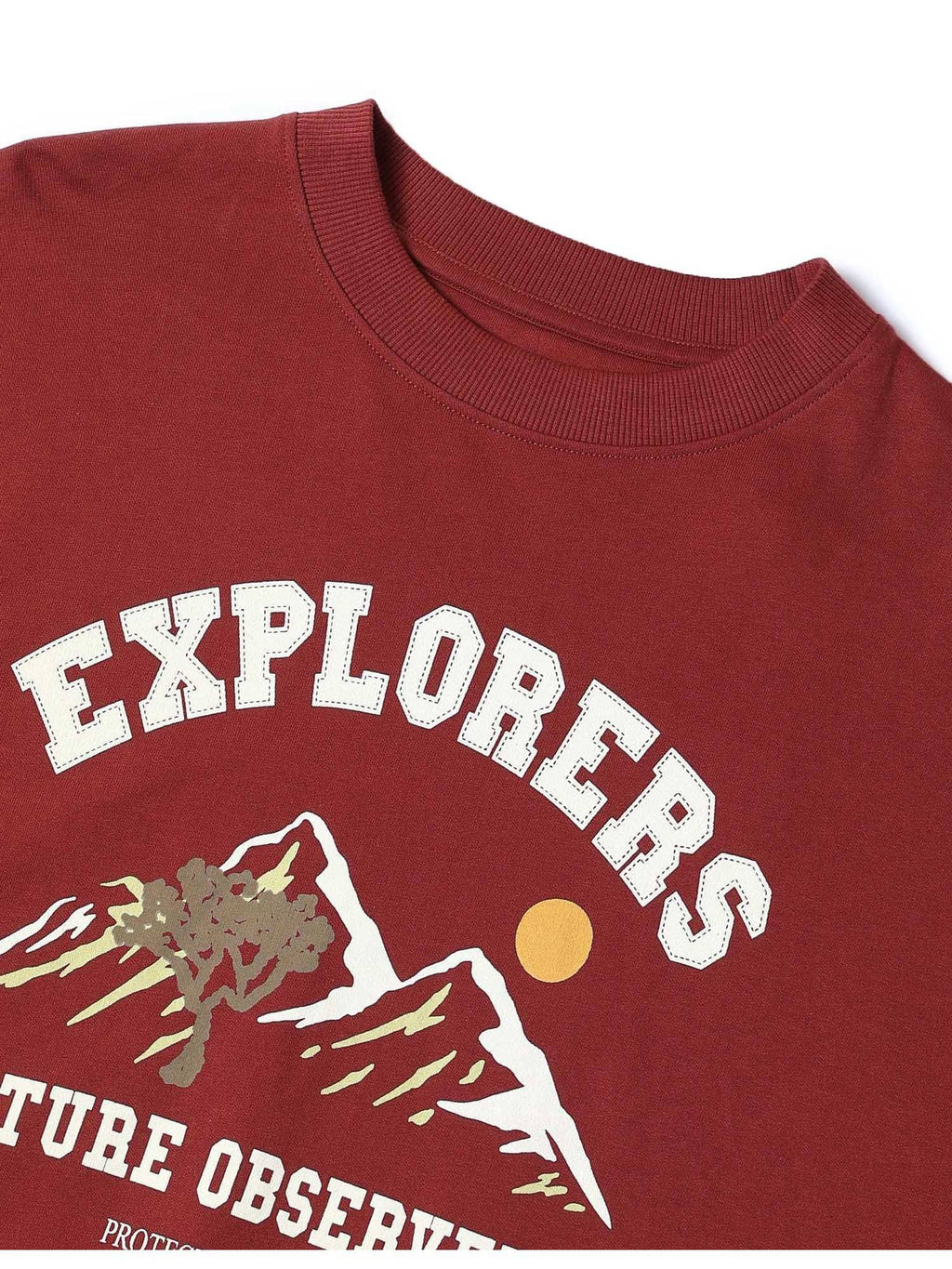 Women Red Cotton Graphic Sweatshirt | HD56 - view 8