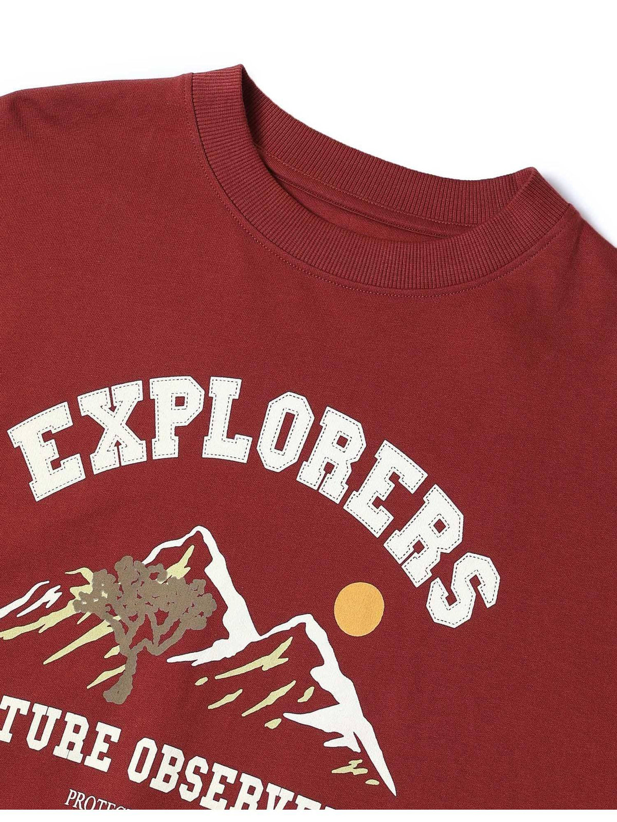 Women Red Cotton Graphic Sweatshirt | HD56 - view 8