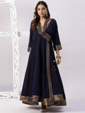 Cotton Mulmul Floor Length Full Ghera Angarkha Brocade and Zari Detailing Kurta | U3S - view 1