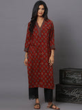 Maroon Printed Kurta | U3S - view 1