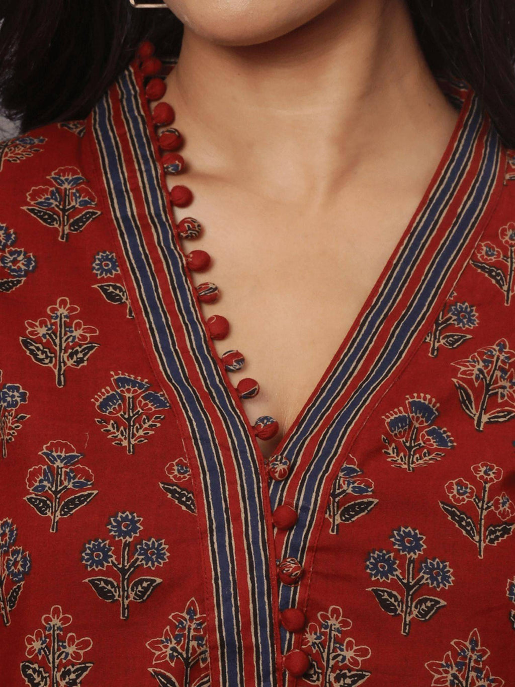 Maroon Printed Kurta | FY93 - view 4