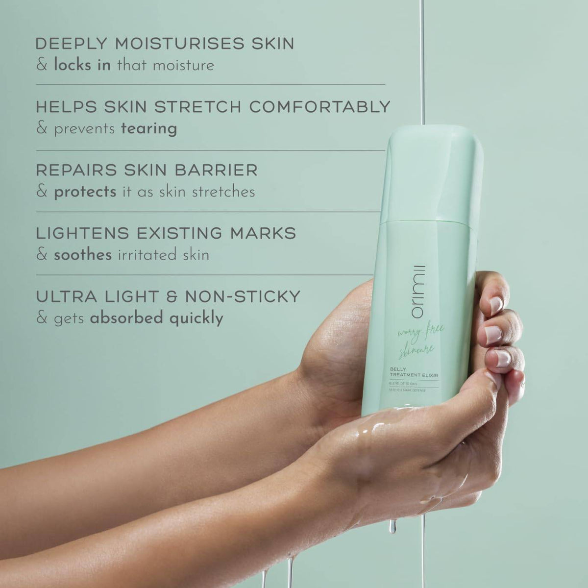 Belly Treatment Elixir - Body Oil For Stretch Marks; Fragrance Free, Pregnancy Safe | B20 - view 3