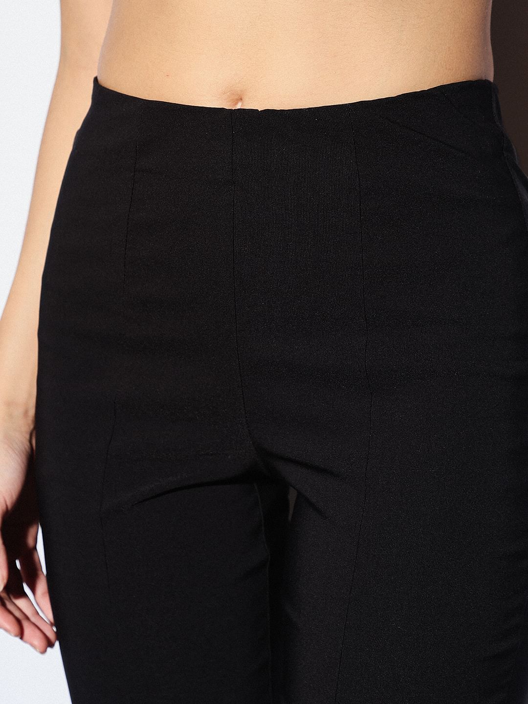 Black Flared Slit Pants