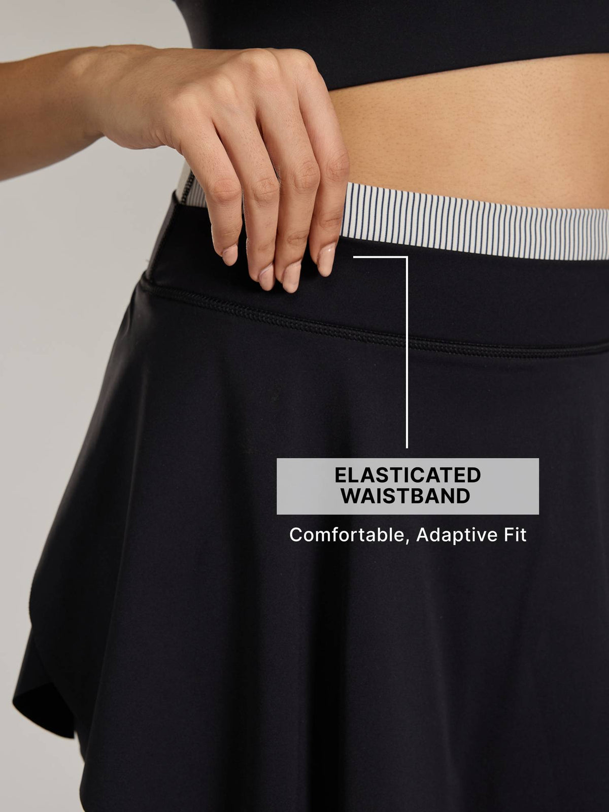 Performance Skort with Built-In 4" Shorts for Tennis, Pickleball & More KIC406 Black - view 4