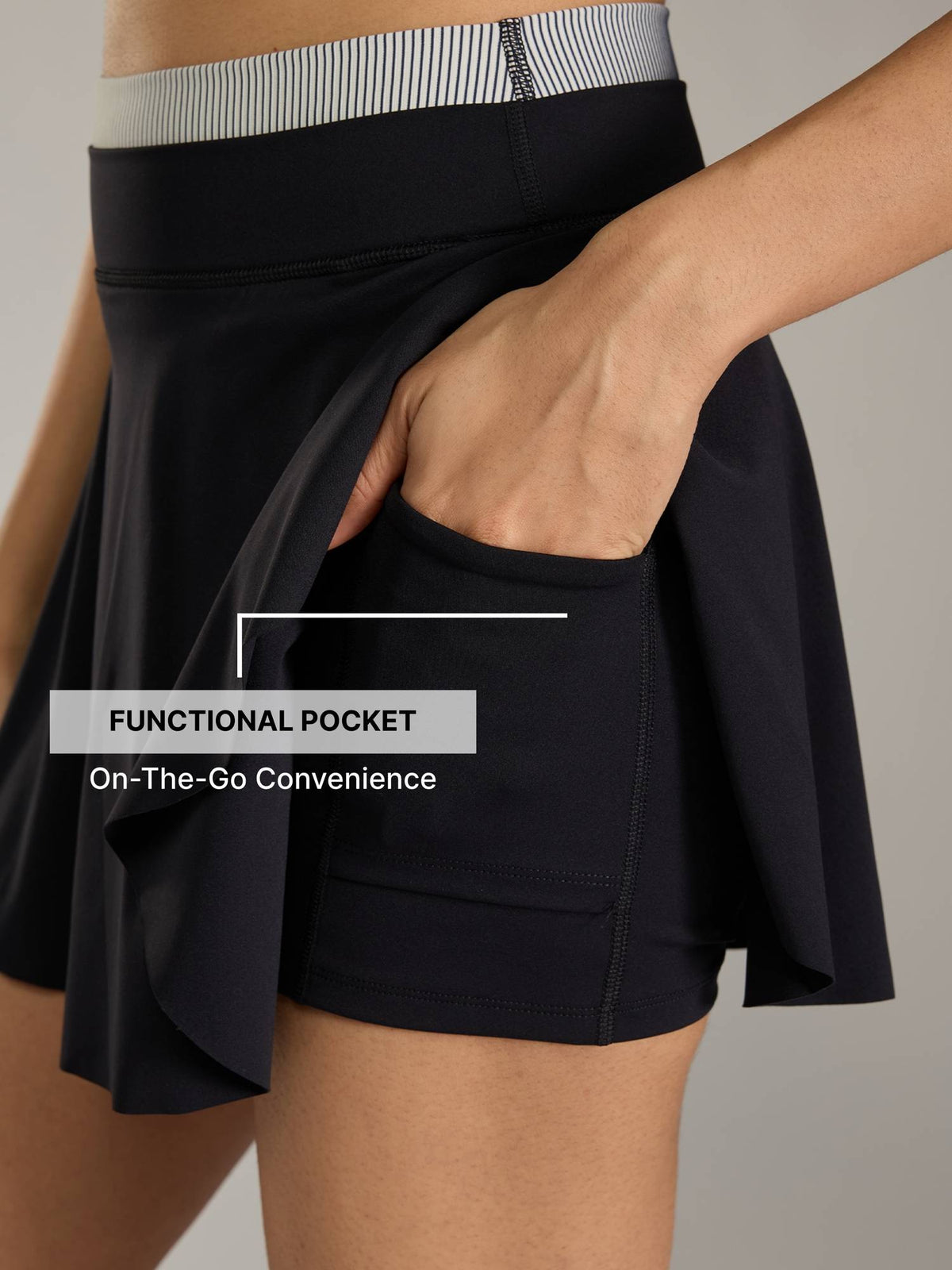 Performance Skort with Built-In 4" Shorts for Tennis, Pickleball & More KIC406 Black - view 5